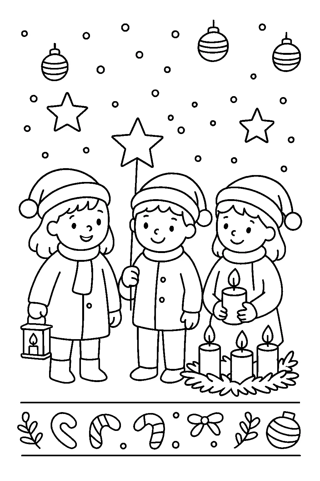 Ausmalbild Advent Kinder - Kostenloses Weihnachten Ausmalbild für Kinder zum Ausdrucken