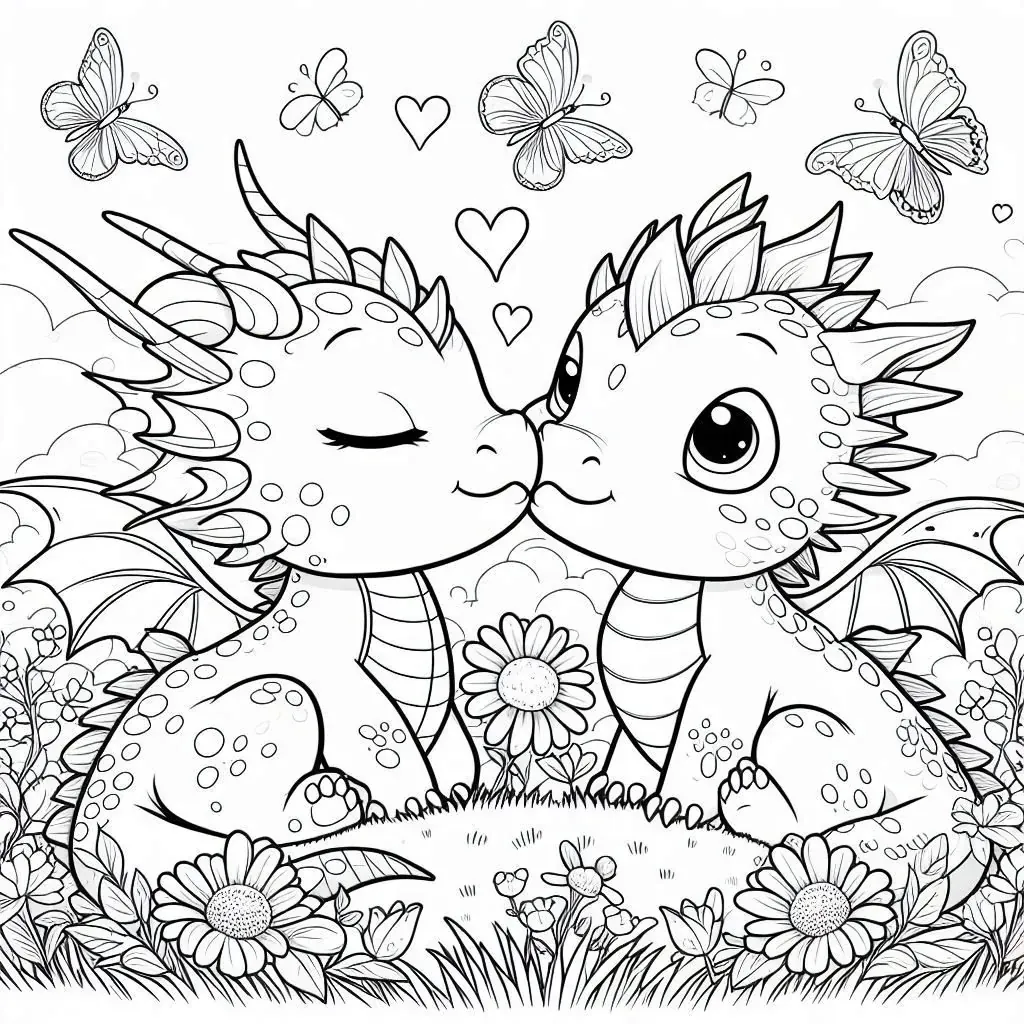 Drache mit Feuer Malvorlage - Kostenloses Drachen Ausmalbild für Kinder zum Ausdrucken