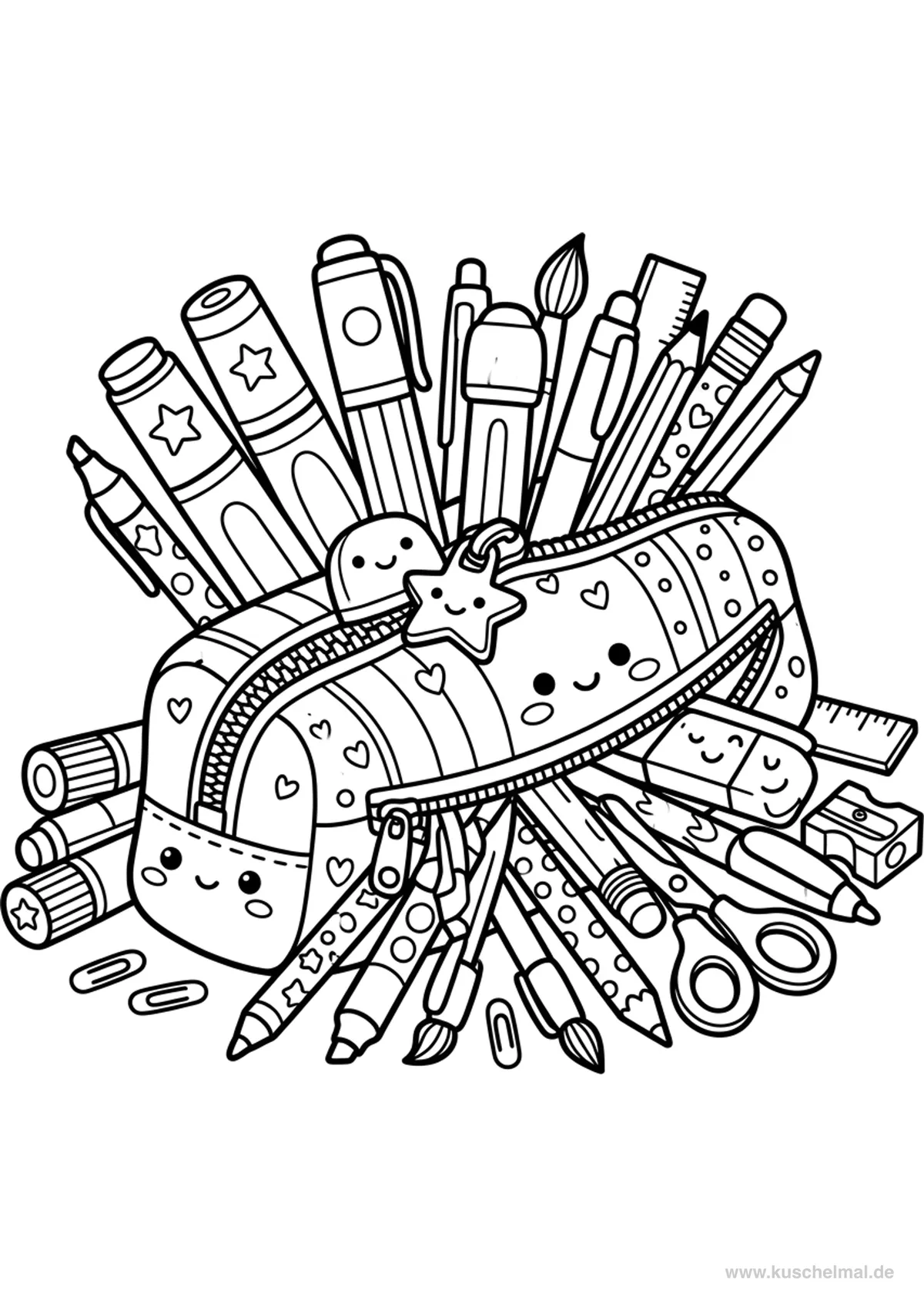 Astuccio Aperto - Disegno di Inizio Scuola da colorare gratis per bambini da stampare