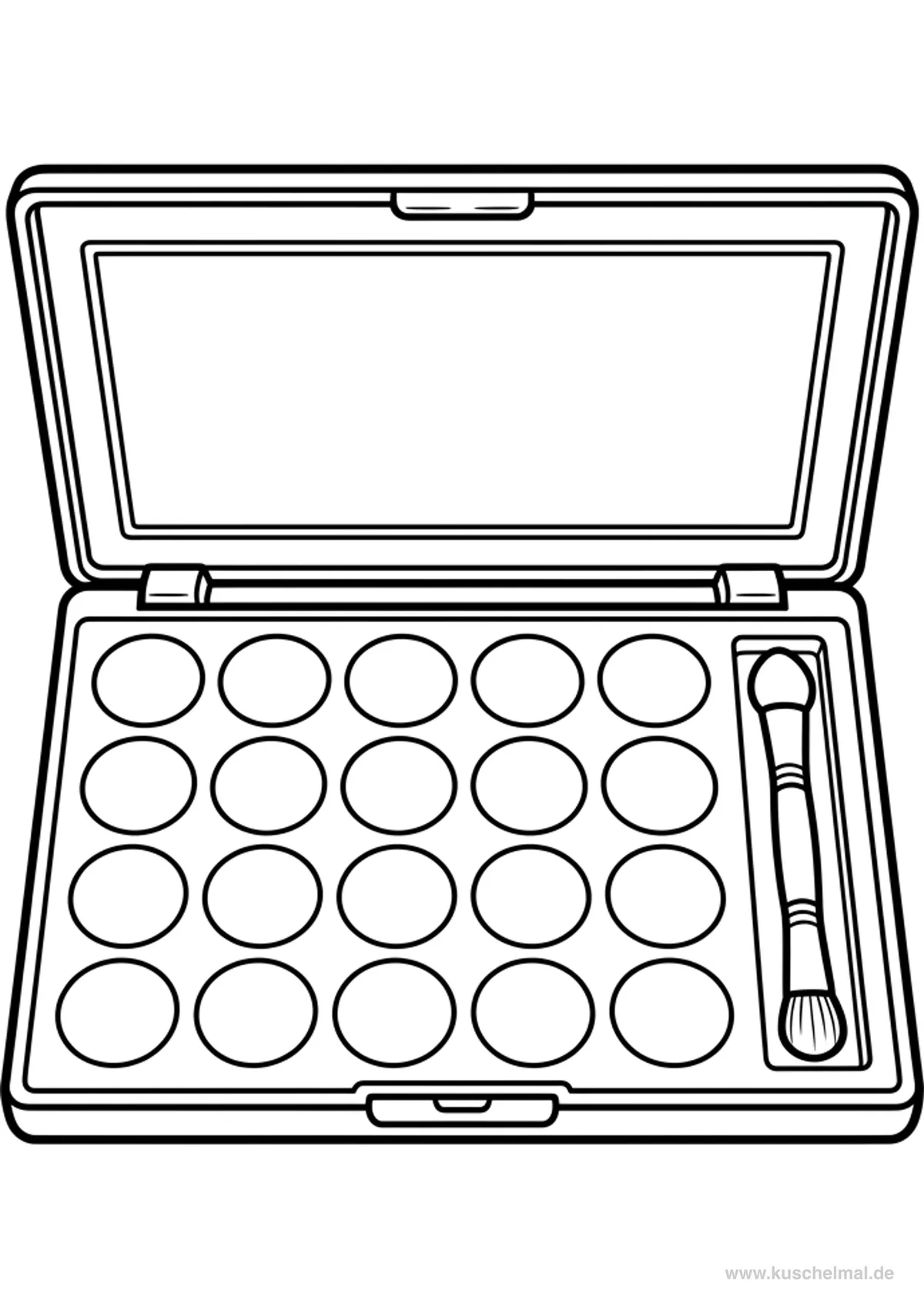 Palette di Ombretti - Disegno di Make-up da colorare gratis per bambini da stampare