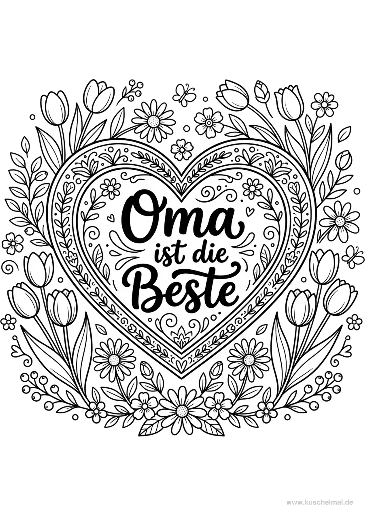 Nonna è la Migliore - Disegno di Compleanno da colorare gratis per bambini da stampare