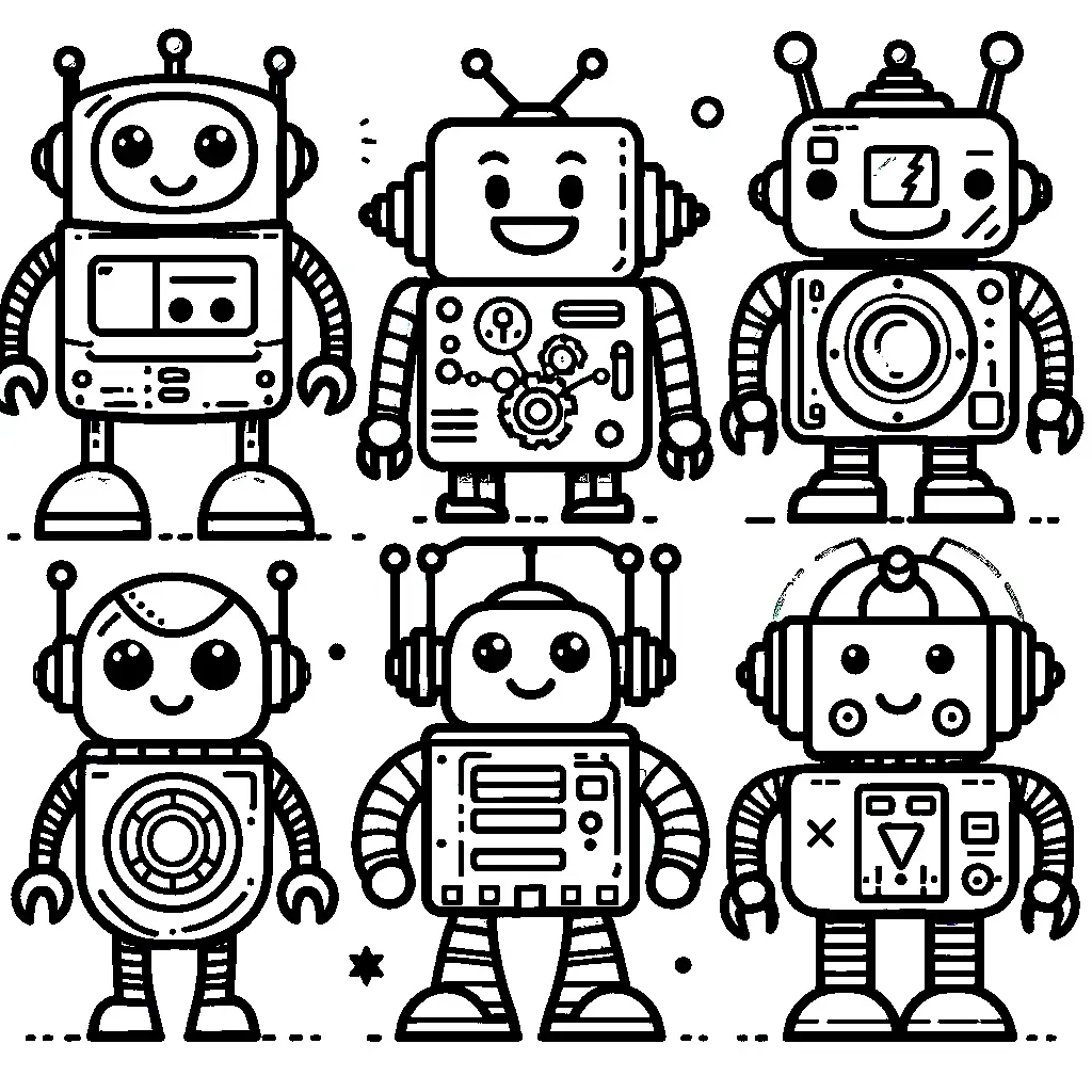 Roboter-Freund Bild zum Ausmalen - Kostenloses Roboter Ausmalbild für Kinder zum Ausdrucken