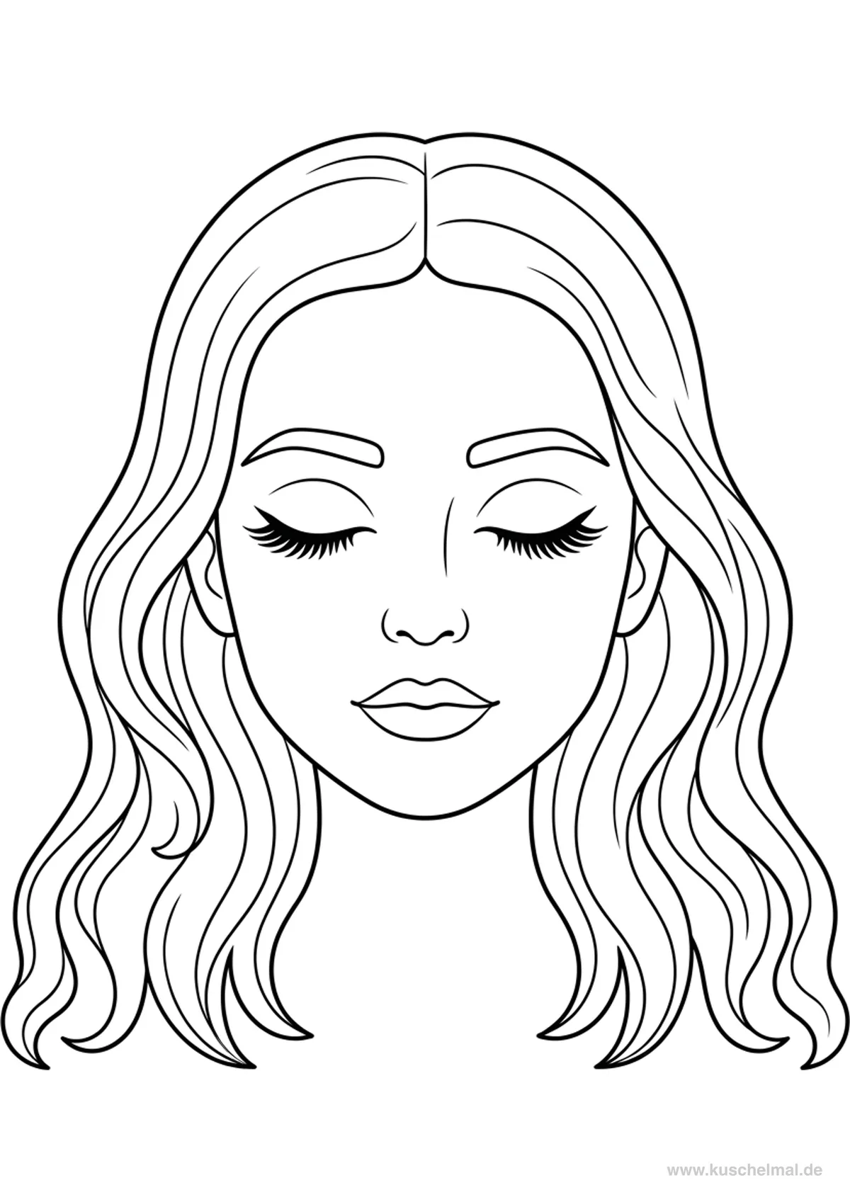 Testa da Trucco - Viso - Disegno di Make-up da colorare gratis per bambini da stampare