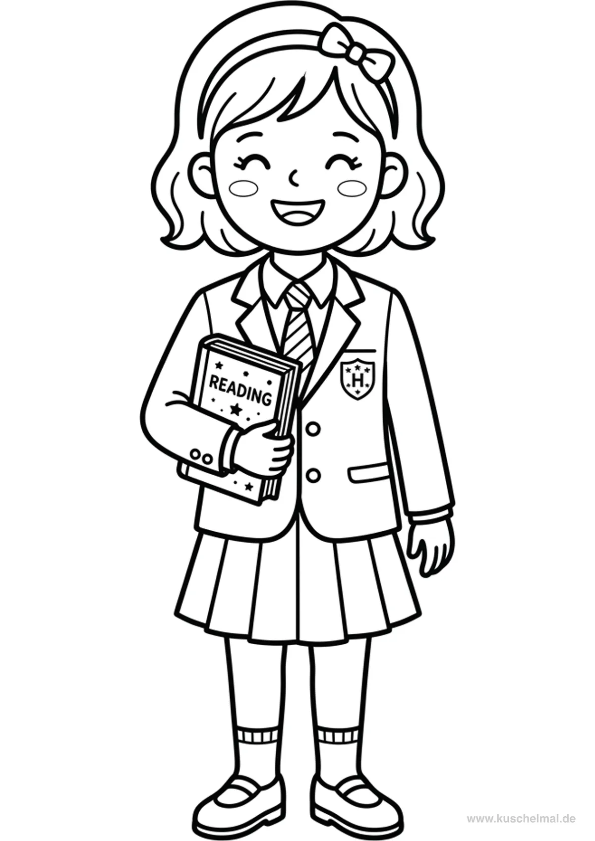 Scolaro in Uniforme Scolastica - Disegno di Inizio Scuola da colorare gratis per bambini da stampare
