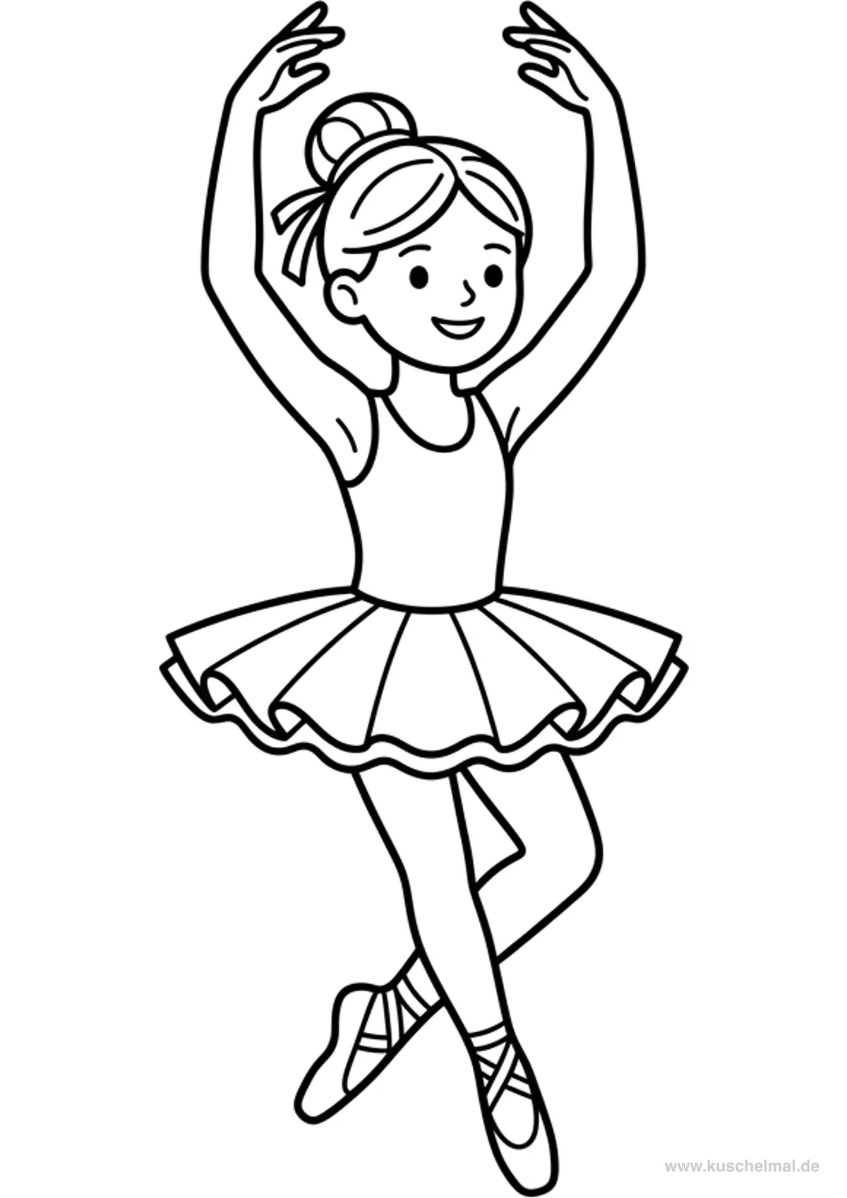 Ballerina in Salto Changement - Disegno di Balletto da colorare gratis per bambini da stampare