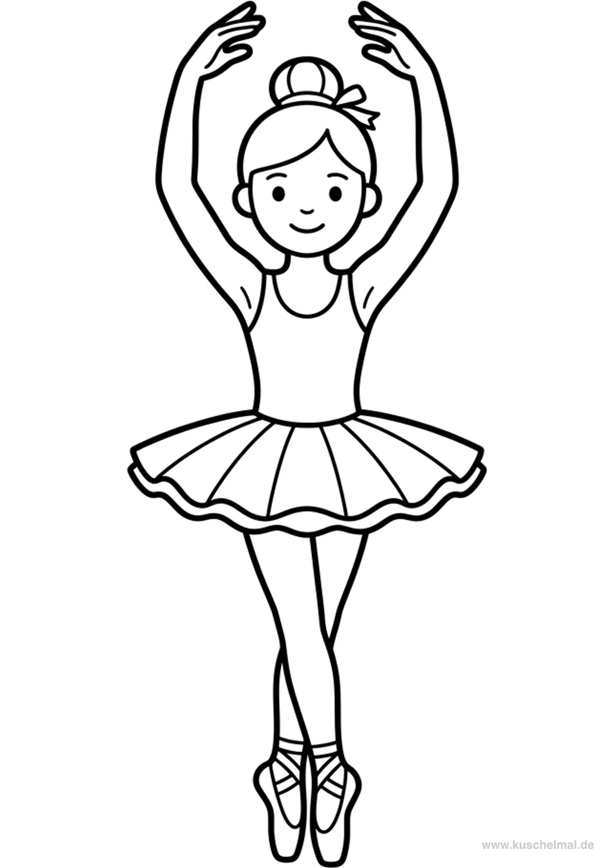 Ballerina in Échappé - Disegno di Balletto da colorare gratis per bambini da stampare