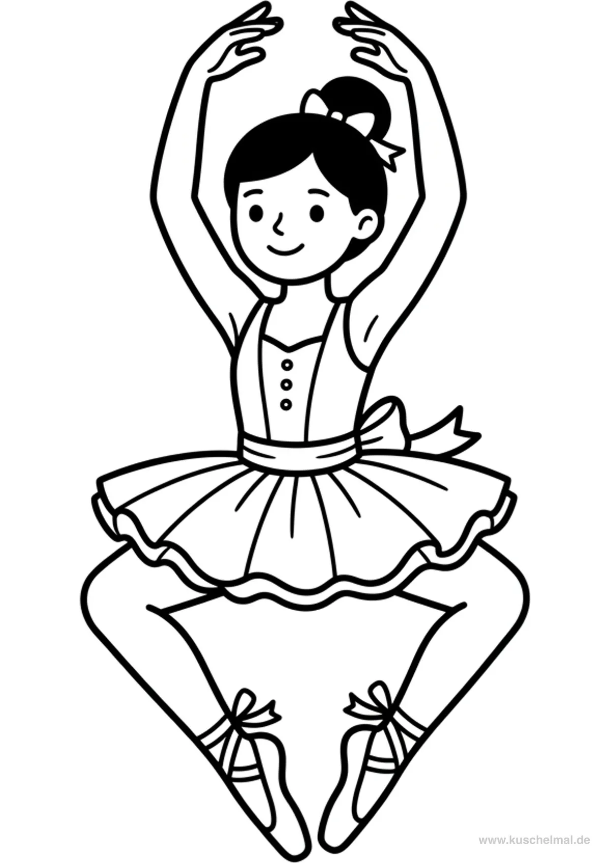 Ballerina in Pas de Chat - Disegno di Balletto da colorare gratis per bambini da stampare