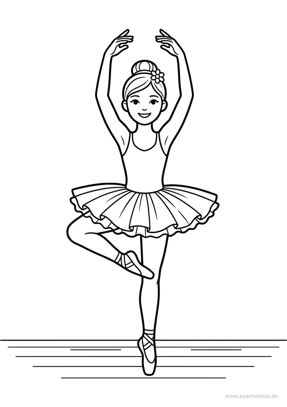Ballerina in Passé - Disegno di Balletto da colorare gratis per bambini da stampare