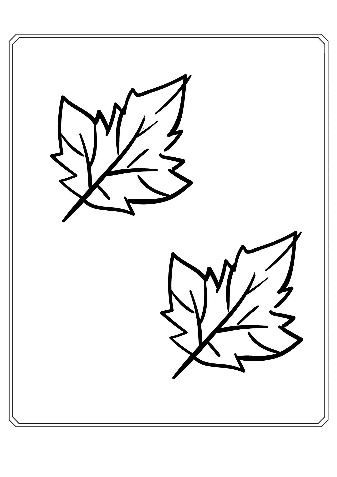 Blätter Ausmalbild - Kostenloses Herbst Ausmalbild für Kinder zum Ausdrucken