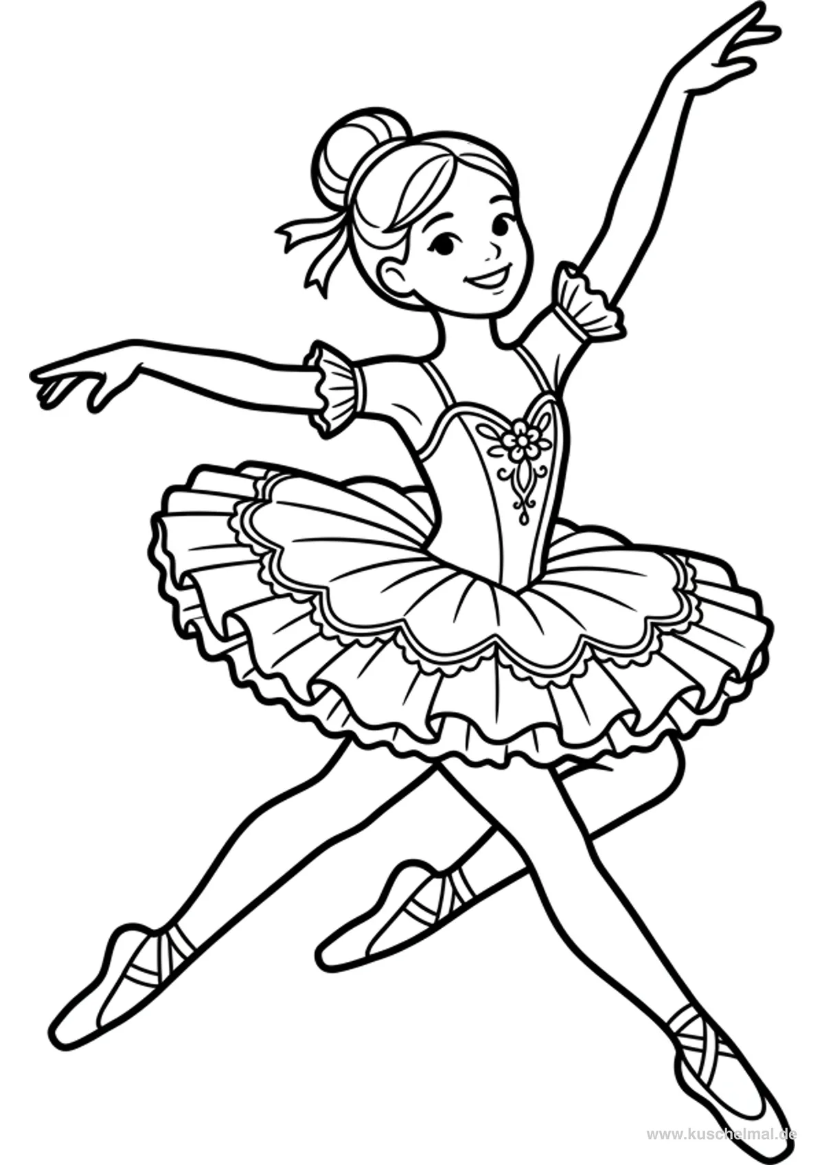 Salto Cabriole - Disegno di Balletto da colorare gratis per bambini da stampare