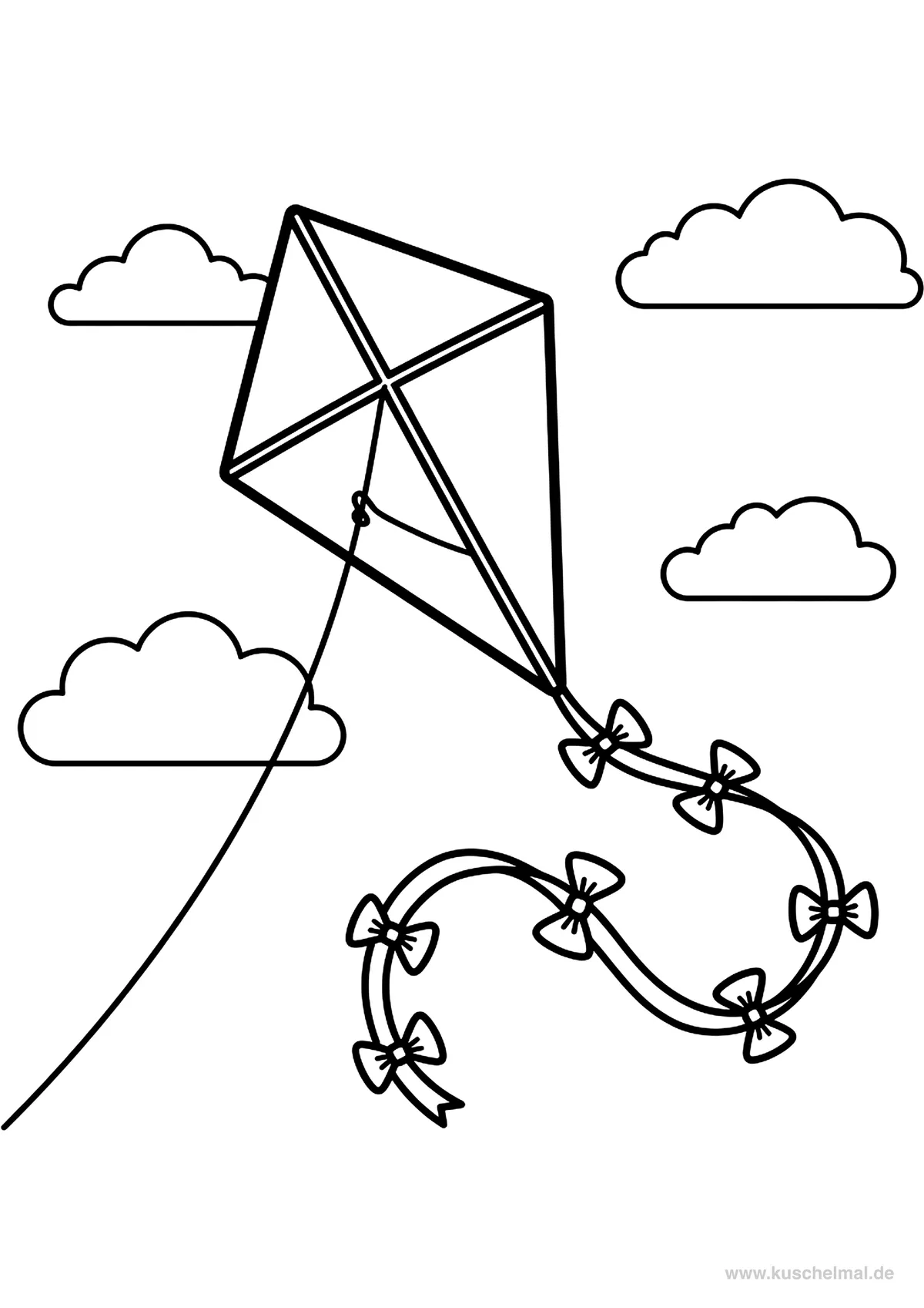 Far Volare l'Aquilone - Disegno di Autunno da colorare gratis per bambini da stampare