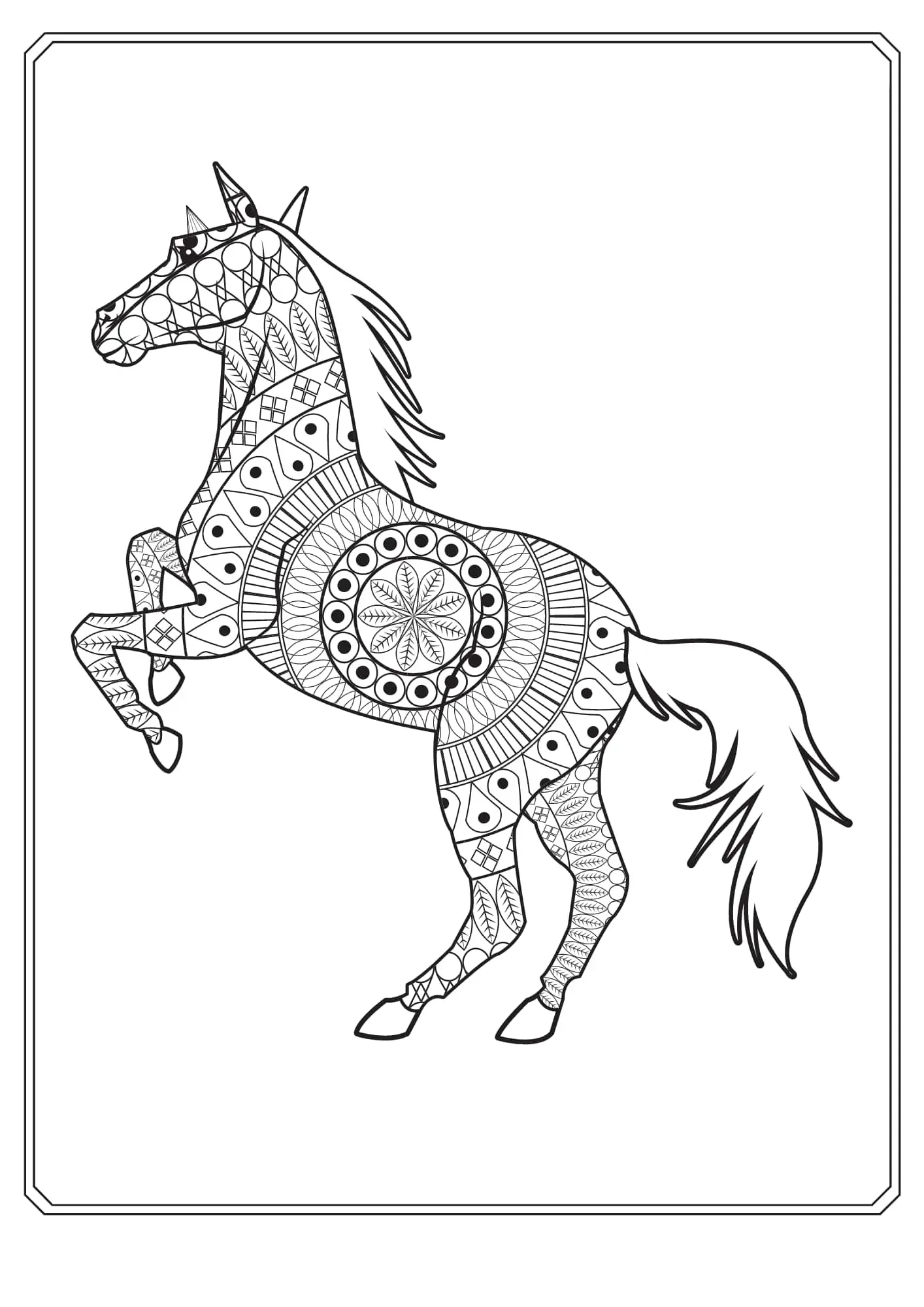 Mandala Einhorn - Kostenloses Mandala Ausmalbilder Ausmalbild für Kinder zum Ausdrucken