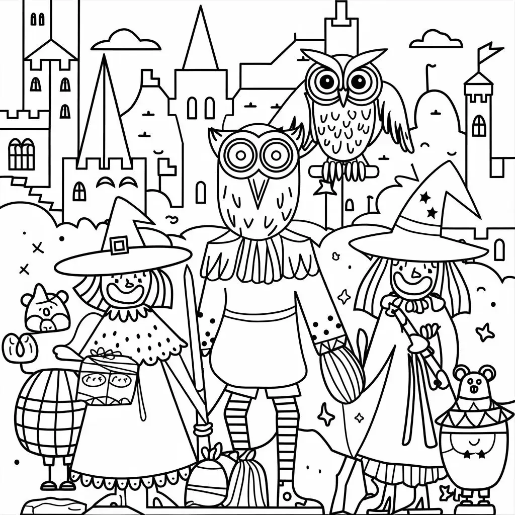 Fasching Ausmalbild - Kostenloses Winter Ausmalbild für Kinder zum Ausdrucken