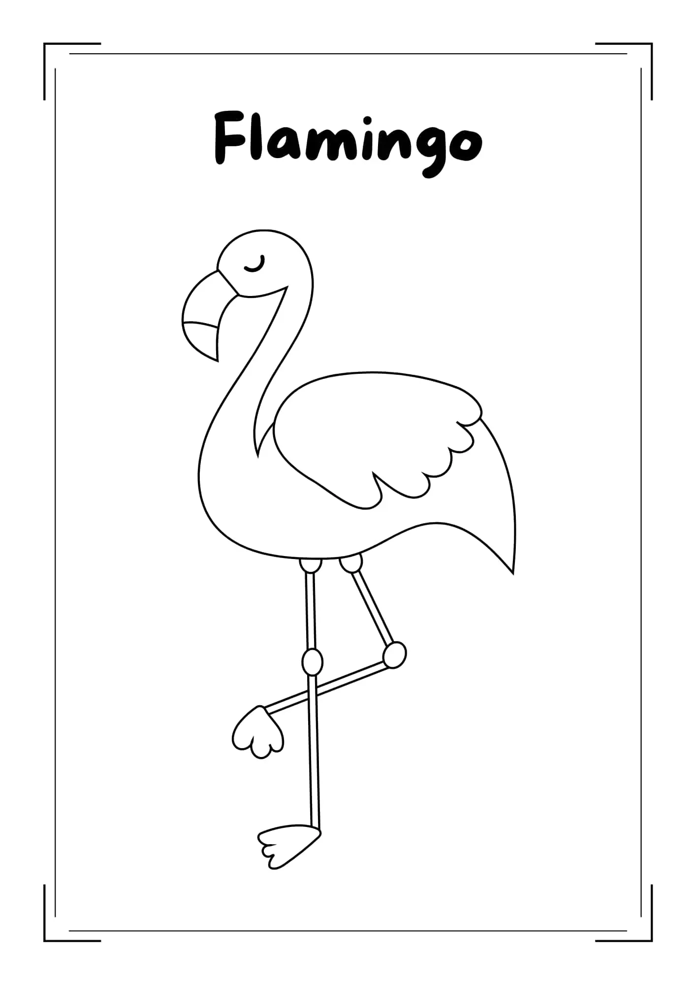 Flamingo Ausmalbild - Kostenloses Tiere Ausmalbild für Kinder zum Ausdrucken