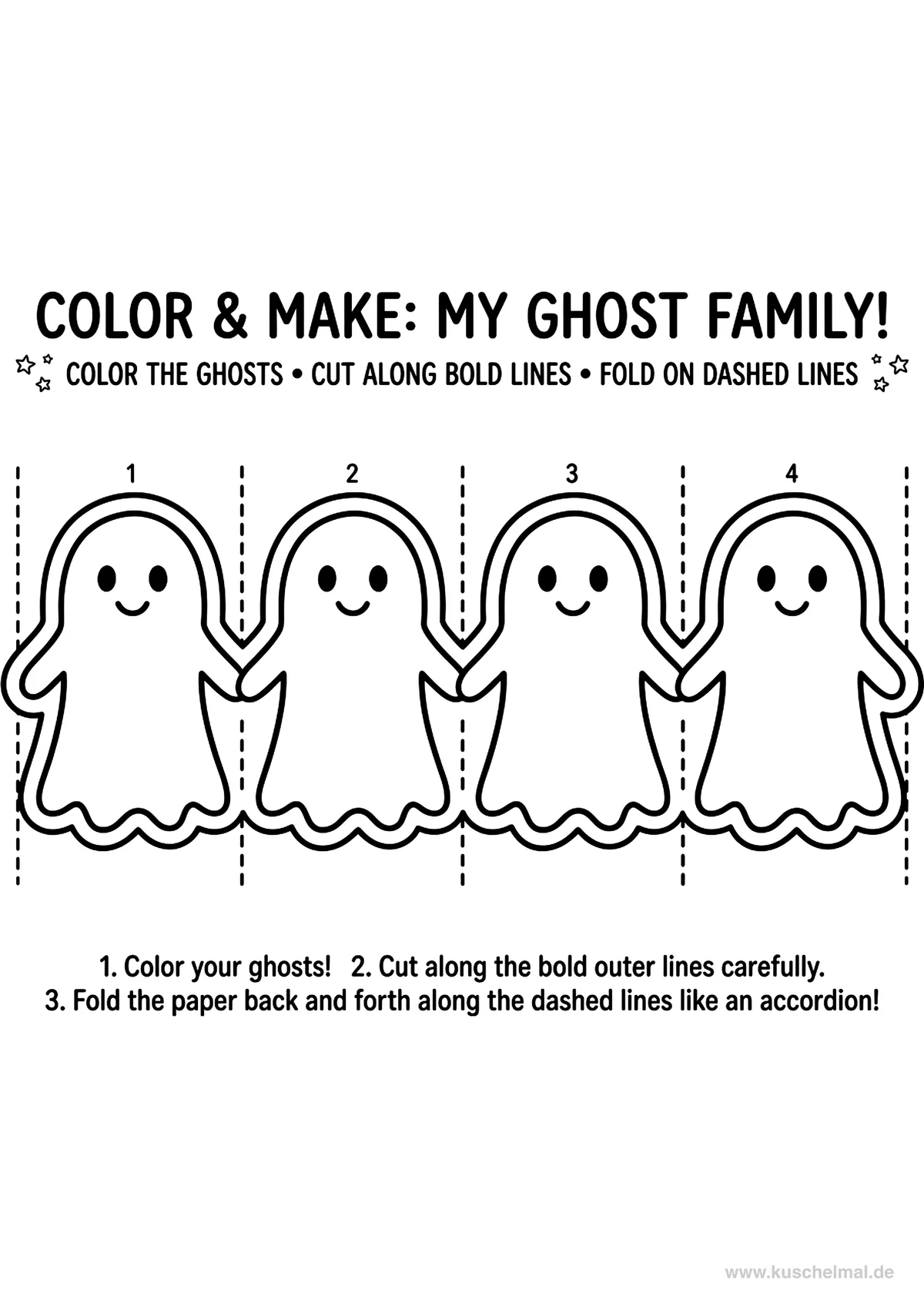 Allegra Ghirlanda di Fantasmi - Disegno di Ghirlande di Halloween da colorare gratis per bambini da stampare