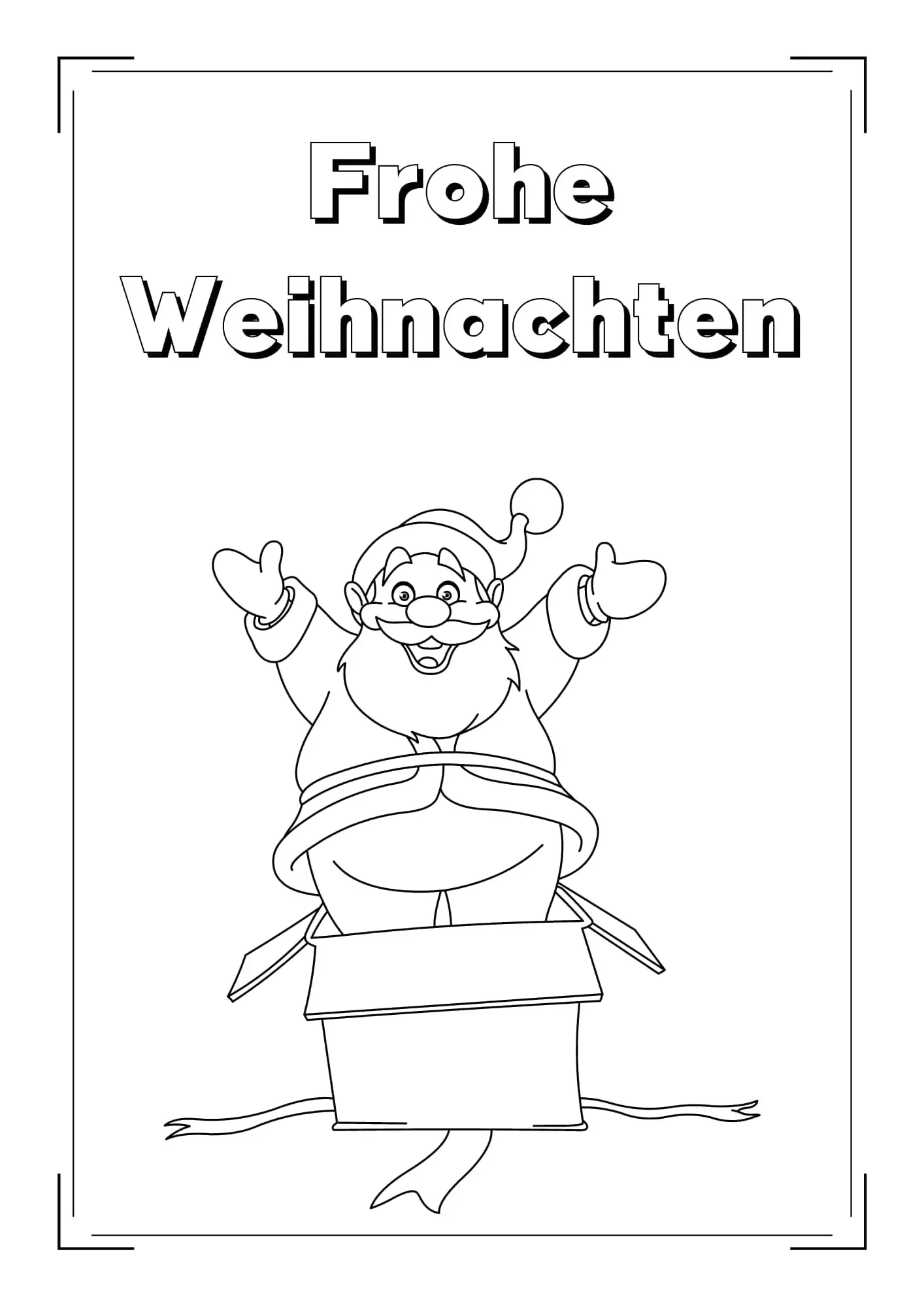 Frohe Weihnachten Ausmalbild - Kostenloses Weihnachten Ausmalbild für Kinder zum Ausdrucken