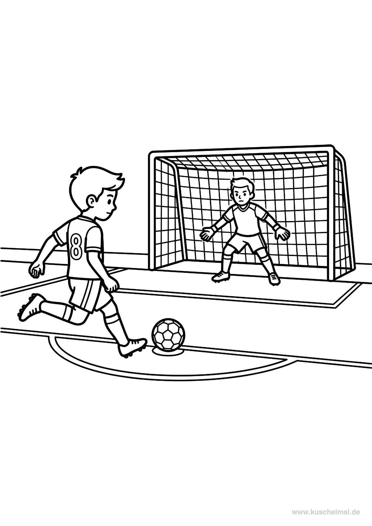 Calcio di Rigore - Disegno di Calcio da colorare gratis per bambini da stampare
