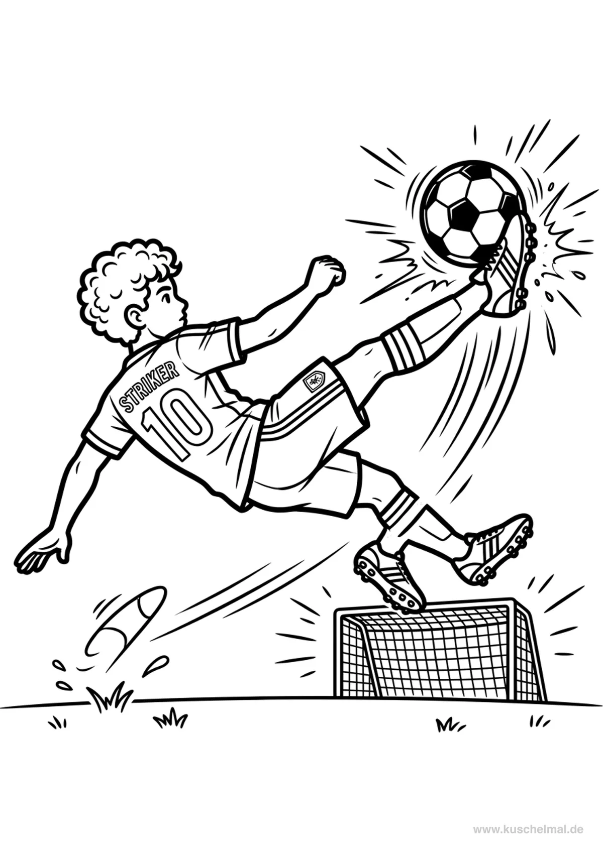 Calcio - Rovesciata - Disegno di Calcio da colorare gratis per bambini da stampare