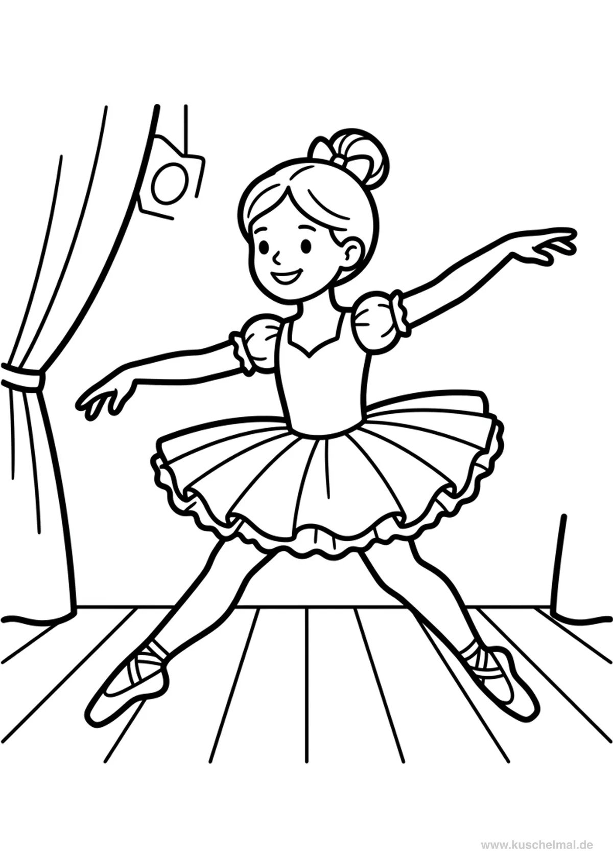 Glissade - Passo Scivolato - Disegno di Balletto da colorare gratis per bambini da stampare