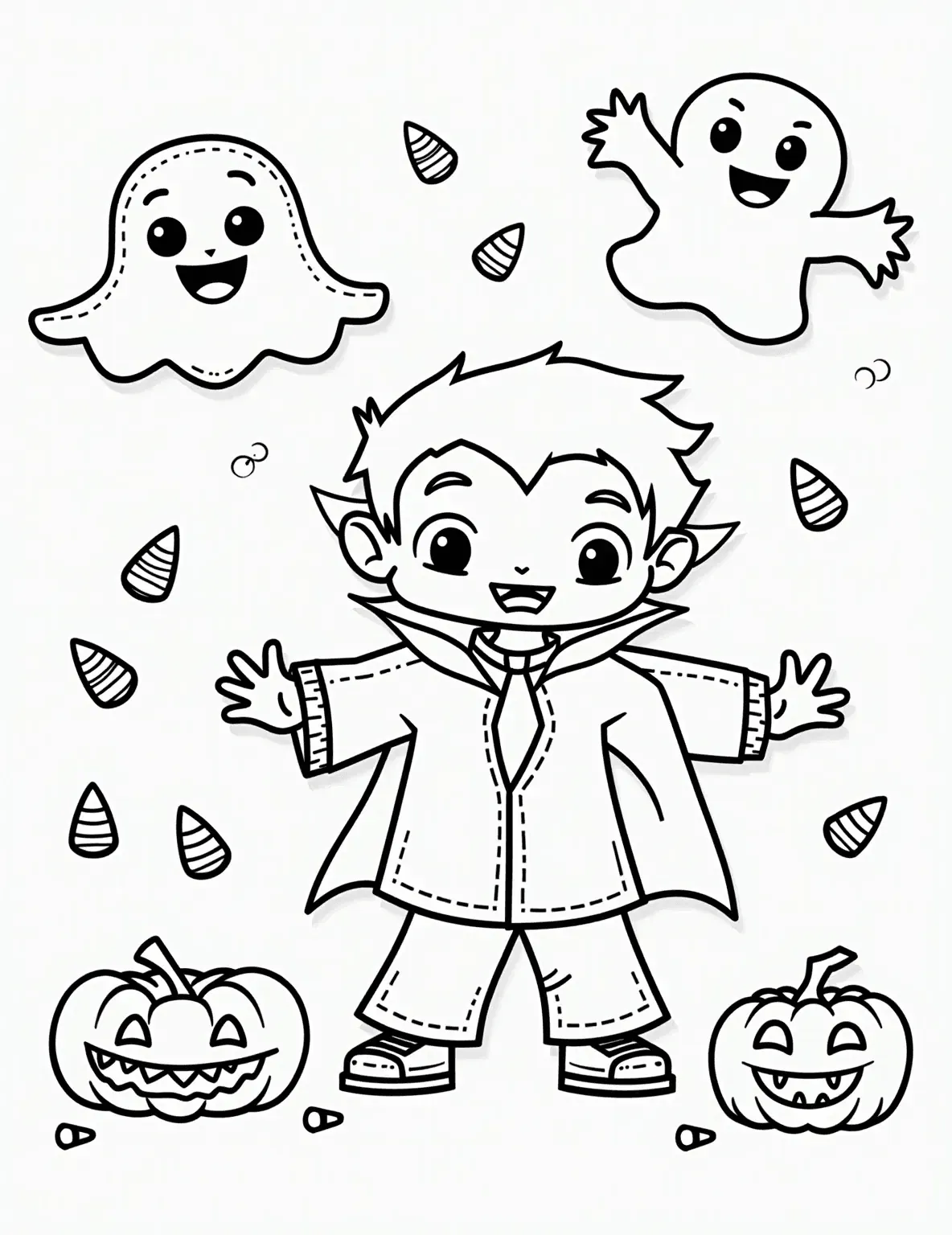 Gruseliges Halloween-Schloss - Kostenloses Herbst Ausmalbild für Kinder zum Ausdrucken