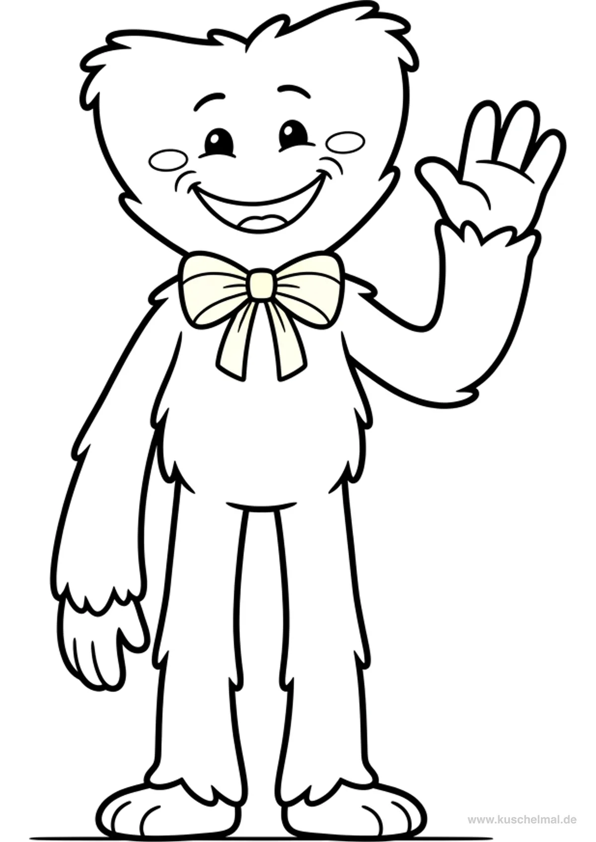 Huggy Wuggy - Disegno di Poppy Playtime da colorare gratis per bambini da stampare