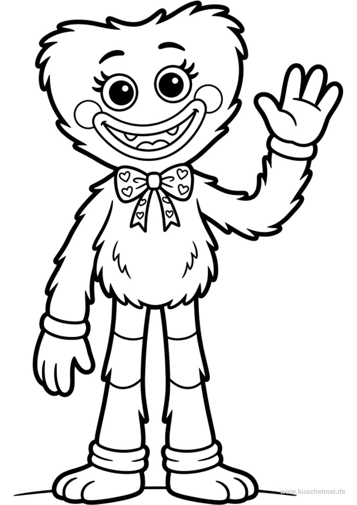 Kissy Missy - Disegno di Poppy Playtime da colorare gratis per bambini da stampare