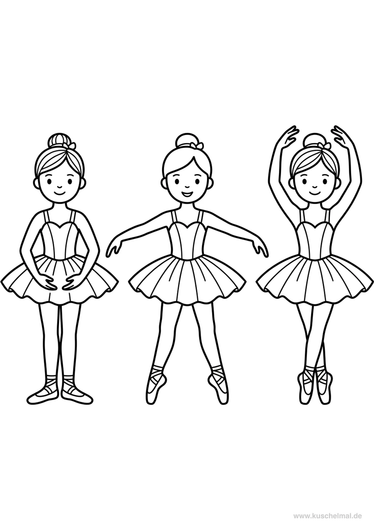 Posizioni Classiche delle Braccia - Disegno di Balletto da colorare gratis per bambini da stampare