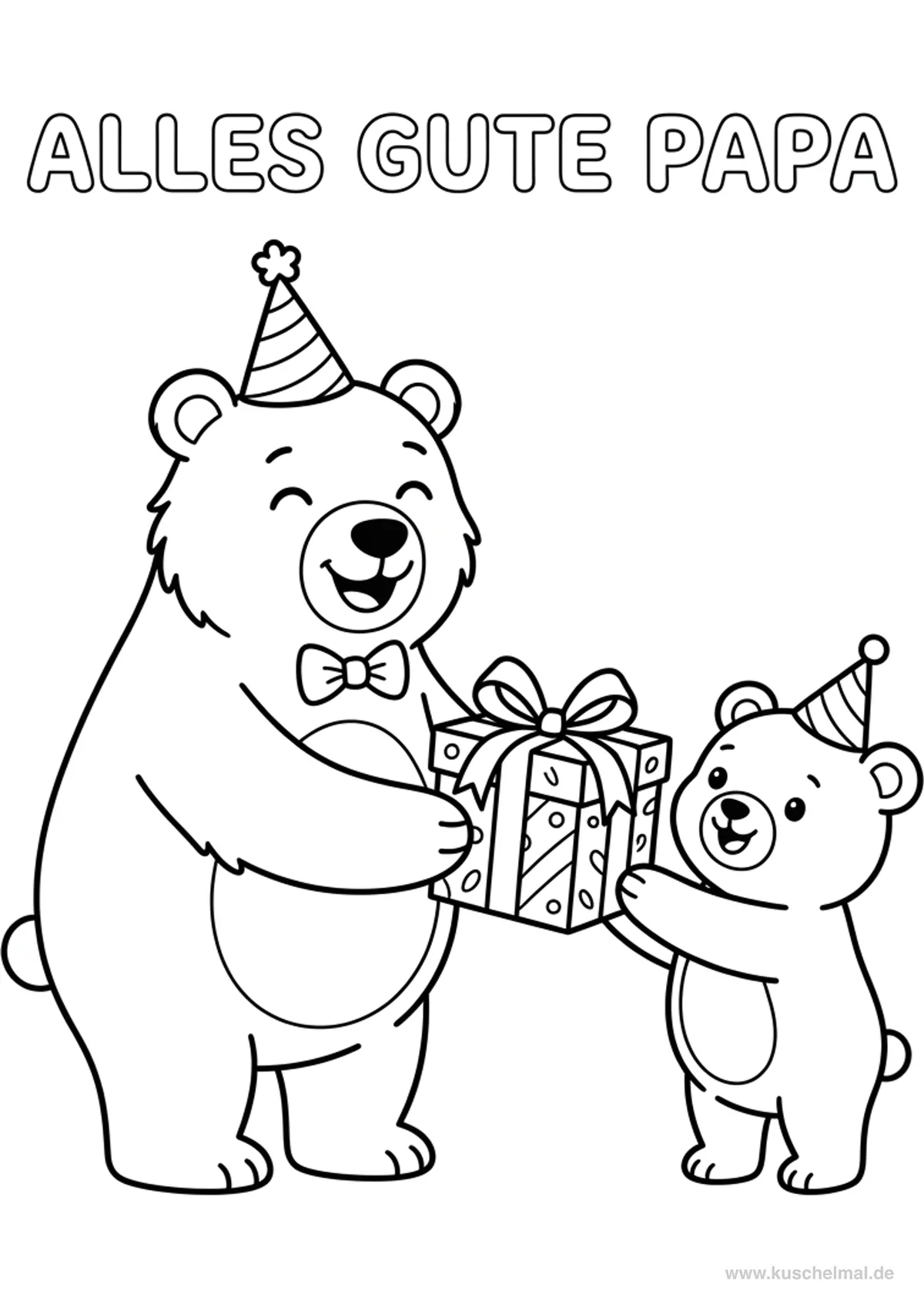 Caro Papà - Compleanno - Disegno di Compleanno da colorare gratis per bambini da stampare