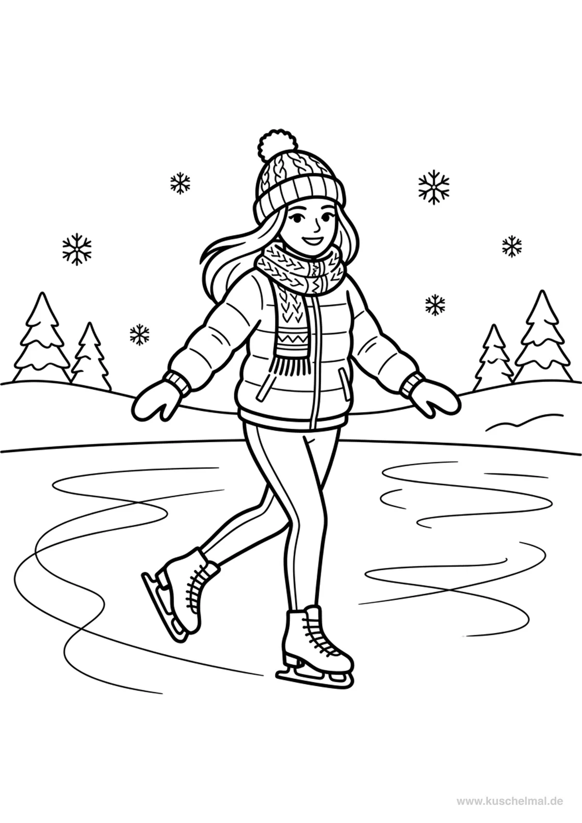 Fashion-Model Winterzauber - Kostenloses Fashion & Models Ausmalbilder Ausmalbild für Kinder zum Ausdrucken