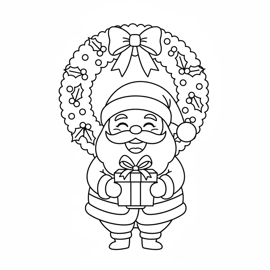 Süßer Nikolaus Malvorlage - Kostenloses Weihnachten Ausmalbild für Kinder zum Ausdrucken