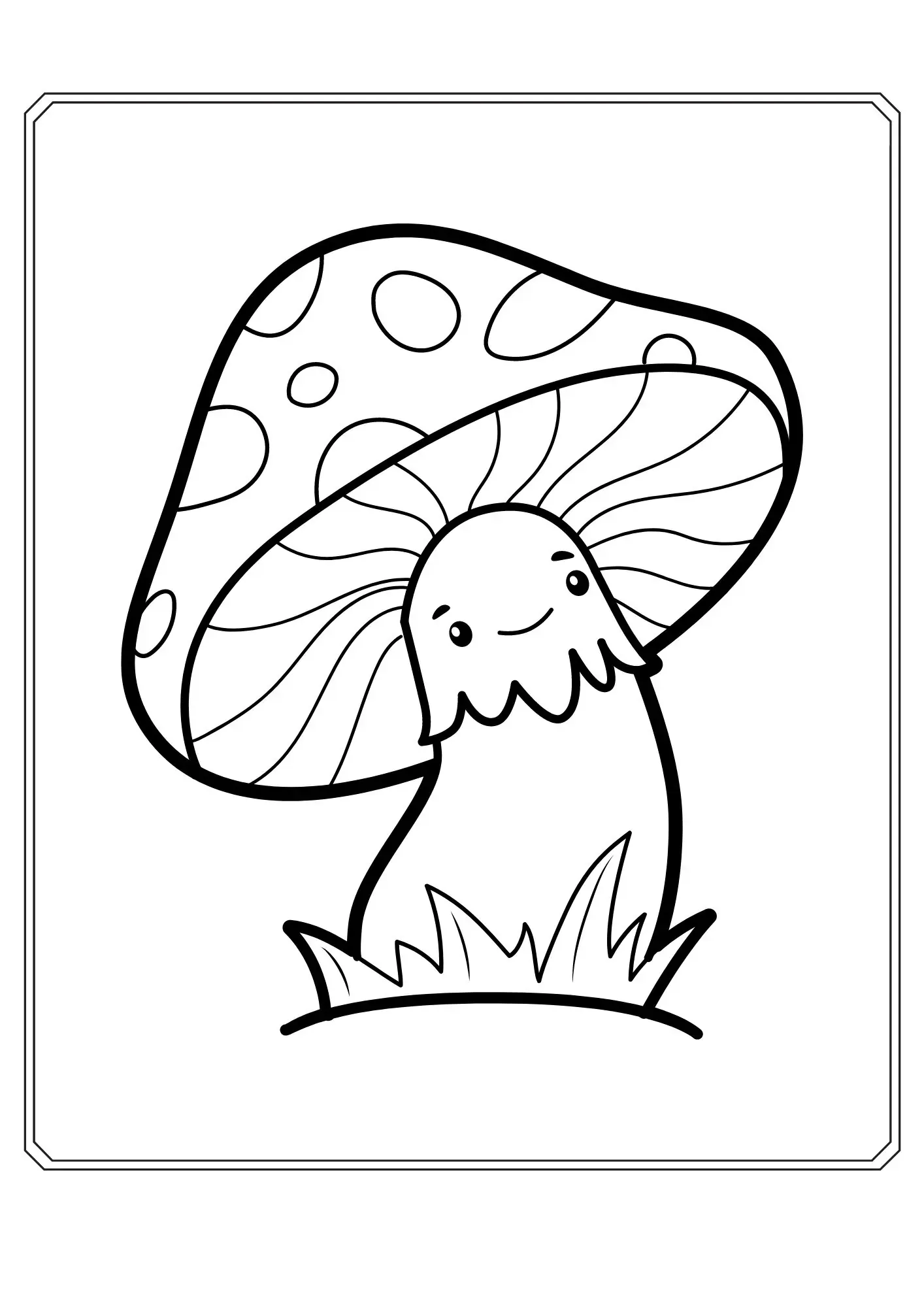 Pilz Ausmalbild - Kostenloses Herbst Ausmalbild für Kinder zum Ausdrucken