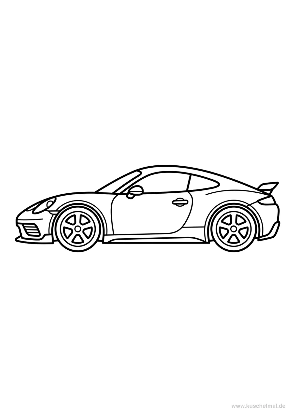 Sportwagen Ausmalbild - Kostenloses Autos Ausmalbild für Kinder zum Ausdrucken