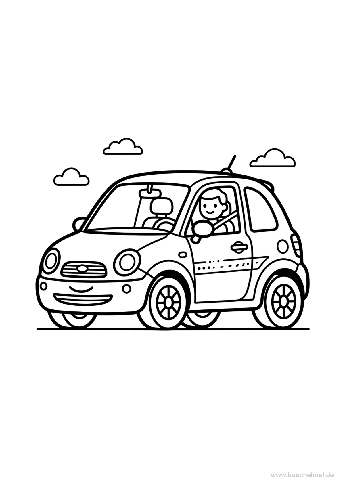 Stadtauto Ausmalbild - Kostenloses Autos Ausmalbild für Kinder zum Ausdrucken