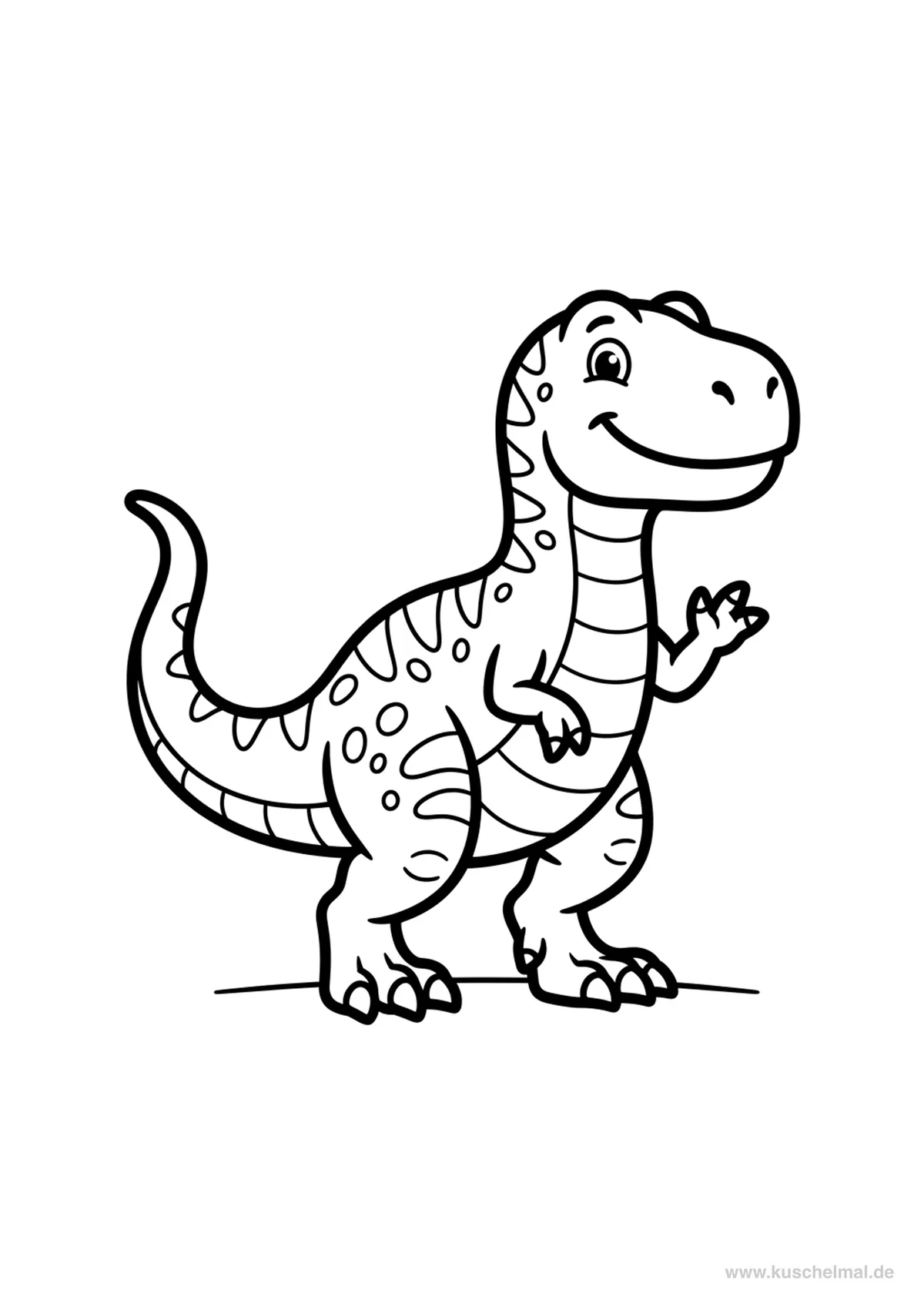 T-Rex Ausmalbild - Kostenloses Dinosaurier Ausmalbild für Kinder zum Ausdrucken