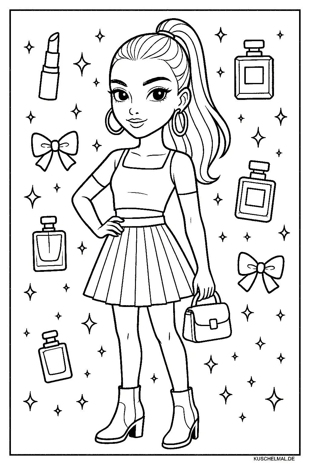 Teen Fashion Ausmalbild - Kostenloses Fashion & Models Ausmalbilder Ausmalbild für Kinder zum Ausdrucken