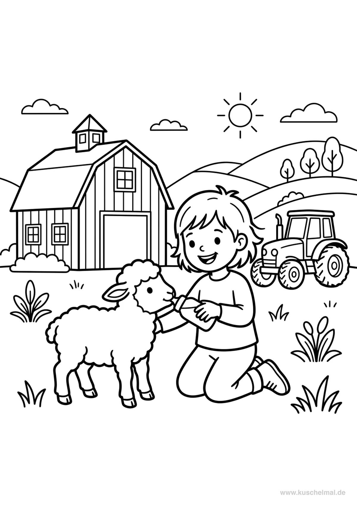 Vacanza in Fattoria - Disegno di Fattoria da colorare gratis per bambini da stampare