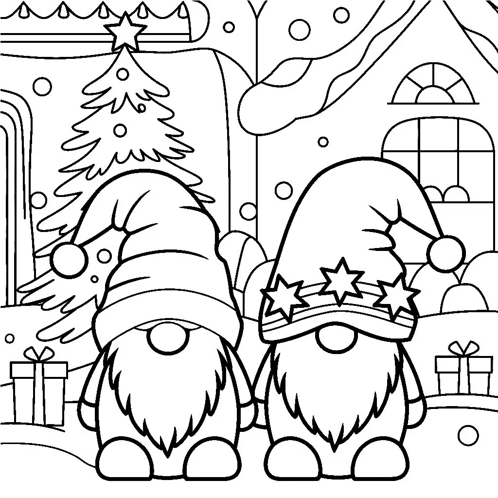 Wichtel Ausmalbild Weihnachten - Kostenloses Wichtel Ausmalbild für Kinder zum Ausdrucken
